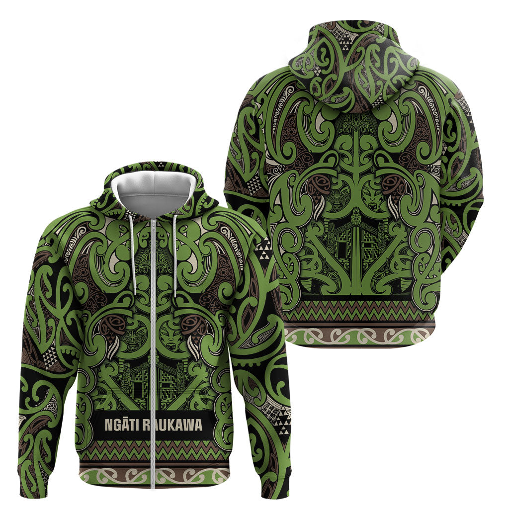 Aotearoa Iwi Ngati Raukawa Zip Hoodie Maori Wharenui House Tribal Pattern LT9 - Polynesian Pride