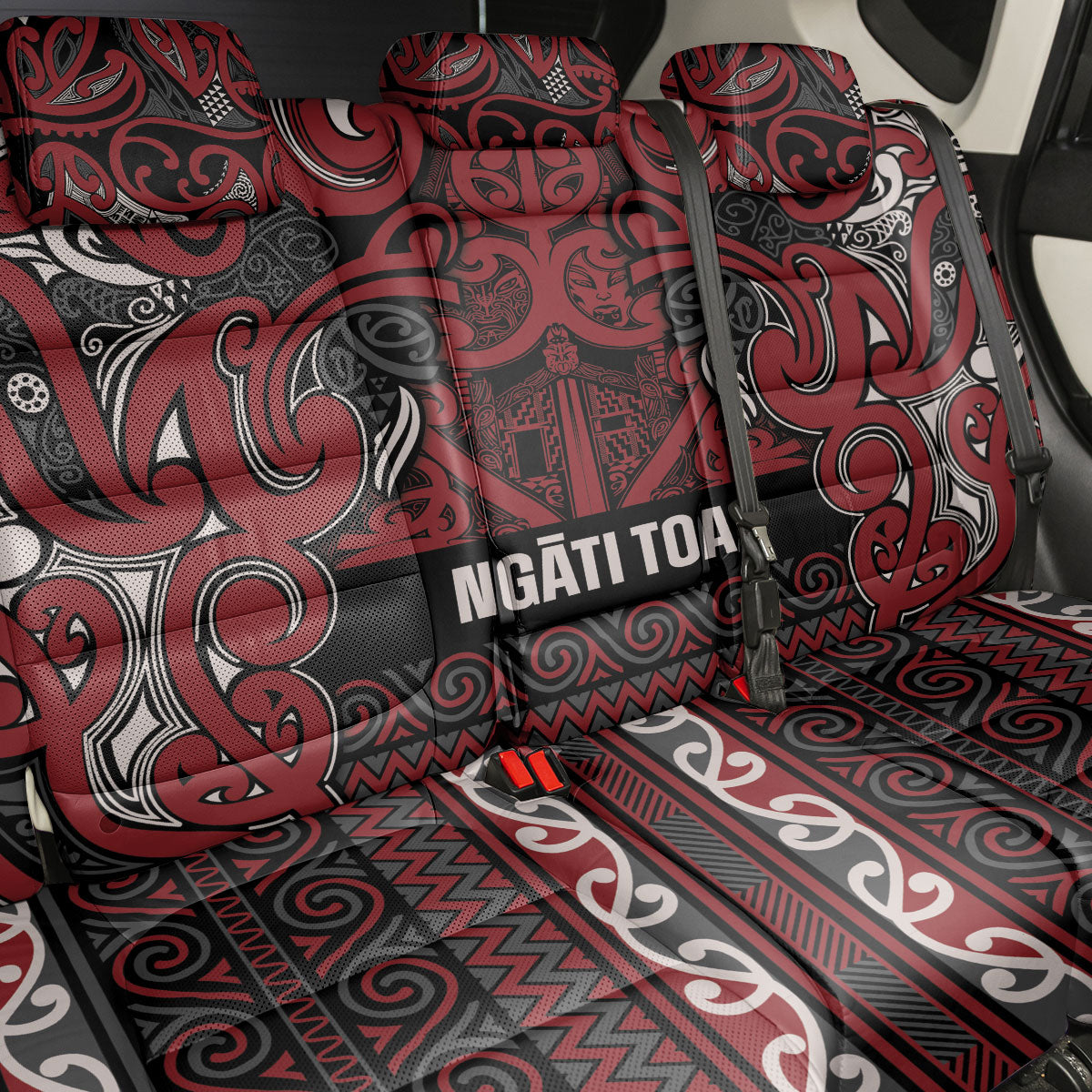 Aotearoa Iwi Ngati Toa Back Car Seat Cover Maori Wharenui House Tribal Pattern LT9 - Polynesian Pride