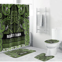 Aotearoa Iwi Ngāti Tama ki Taranaki Trust Bathroom Set Maori Wharenui House Tribal Pattern LT9 Bathroom Set (4 pcs) Lime - Polynesian Pride