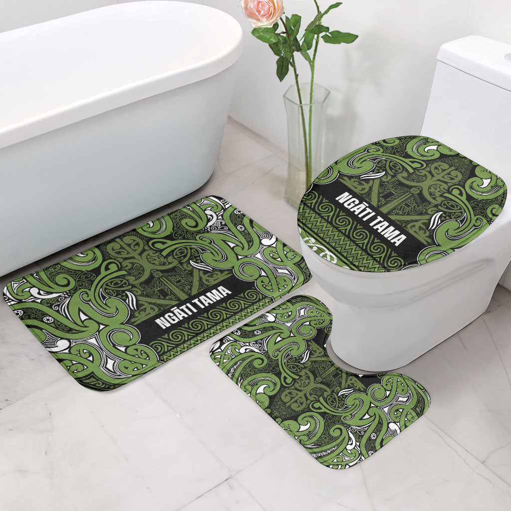 Aotearoa Iwi Ngāti Tama ki Taranaki Trust Bathroom Set Maori Wharenui House Tribal Pattern LT9 - Polynesian Pride
