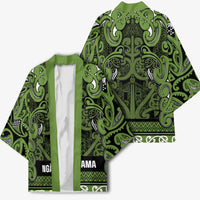 Aotearoa Iwi Ngāti Tama ki Taranaki Trust Kimono Maori Wharenui House Tribal Pattern LT9 - Polynesian Pride