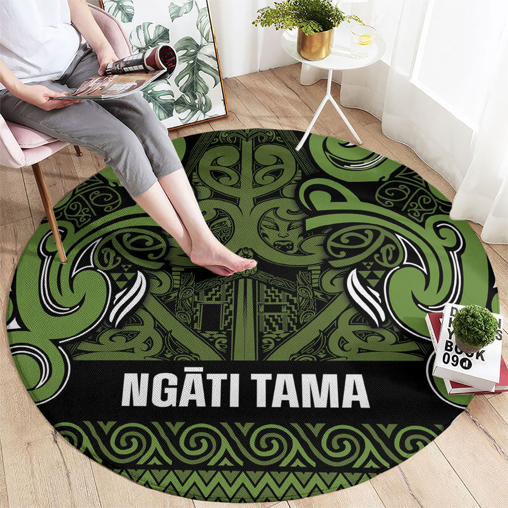 Aotearoa Iwi Ngāti Tama ki Taranaki Trust Round Carpet Maori Wharenui House Tribal Pattern LT9 - Polynesian Pride