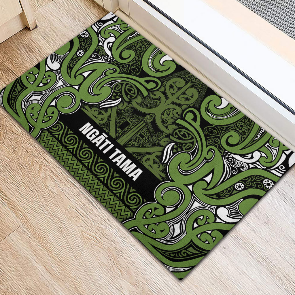 Aotearoa Iwi Ngāti Tama ki Taranaki Trust Rubber Doormat Maori Wharenui House Tribal Pattern LT9 - Polynesian Pride