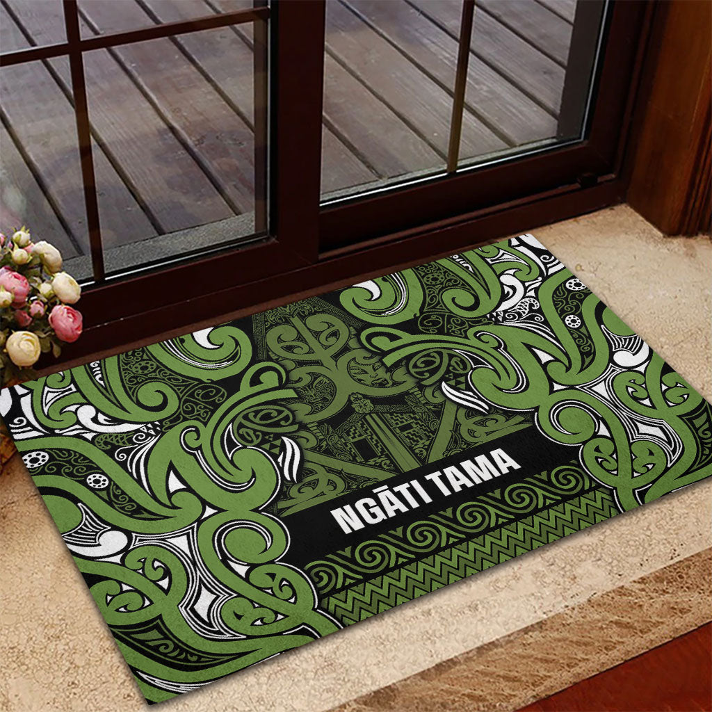 Aotearoa Iwi Ngāti Tama ki Taranaki Trust Rubber Doormat Maori Wharenui House Tribal Pattern LT9 - Polynesian Pride