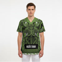 Aotearoa Iwi Ngāti Tama ki Taranaki Trust Scrub Top Maori Wharenui House Tribal Pattern LT9 - Polynesian Pride