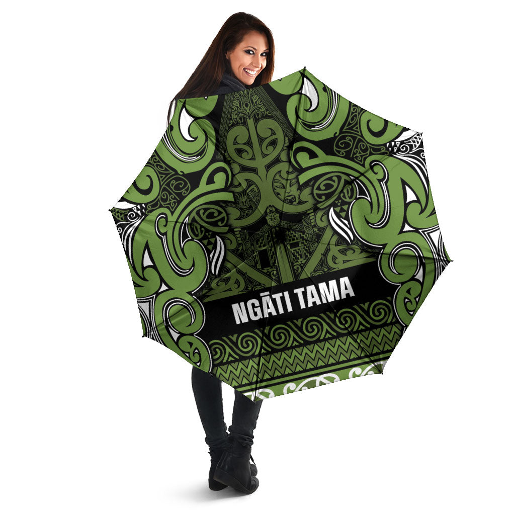 Aotearoa Iwi Ngāti Tama ki Taranaki Trust Umbrella Maori Wharenui House Tribal Pattern LT9 - Polynesian Pride
