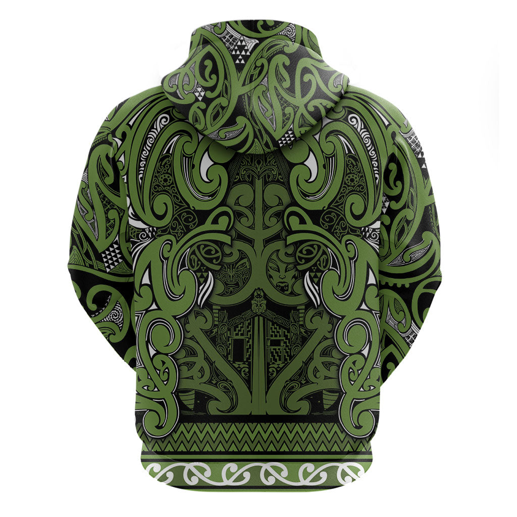 Aotearoa Iwi Ngāti Tama ki Taranaki Trust Zip Hoodie Maori Wharenui House Tribal Pattern LT9 - Polynesian Pride