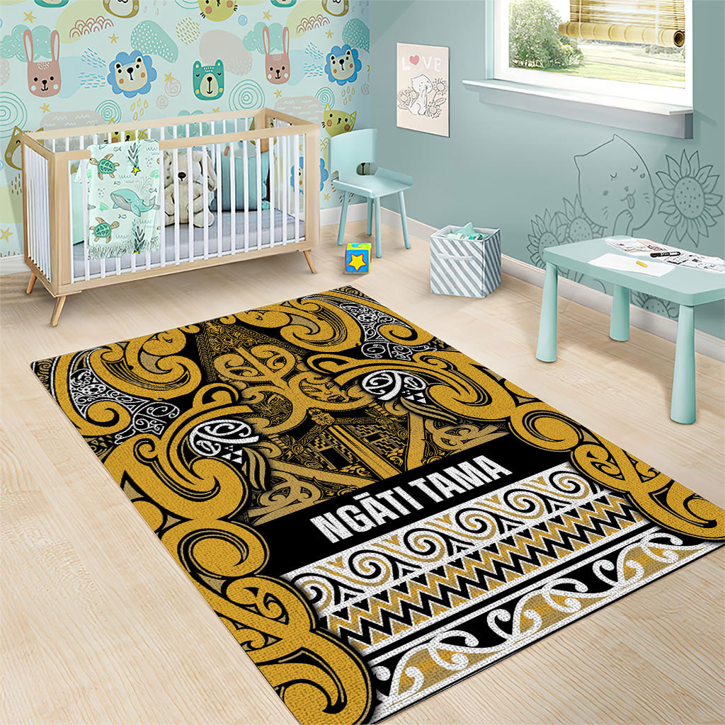 Aotearoa Iwi Ngāti Tama ki Te Waipounamu Trust Area Rug Maori Wharenui House Tribal Pattern LT9 - Polynesian Pride