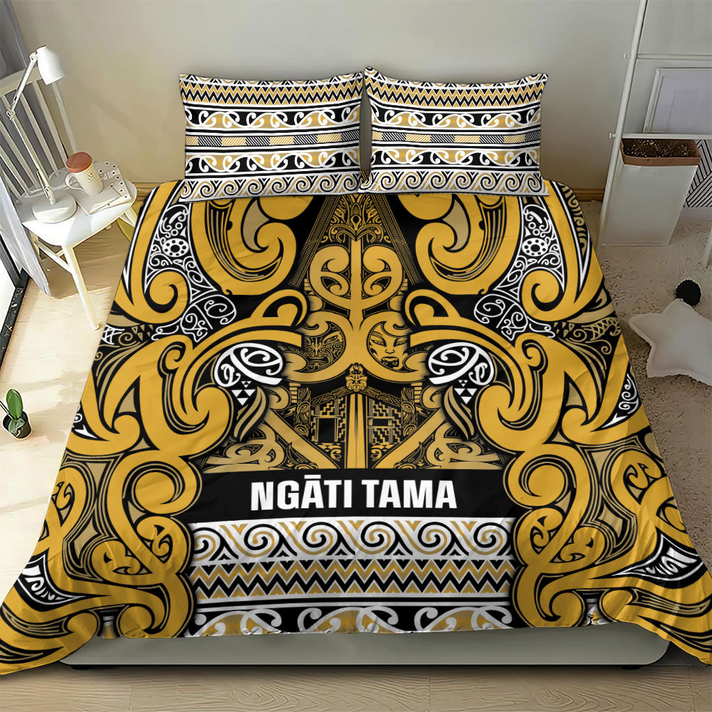 Aotearoa Iwi Ngāti Tama ki Te Waipounamu Trust Bedding Set Maori Wharenui House Tribal Pattern LT9 - Polynesian Pride