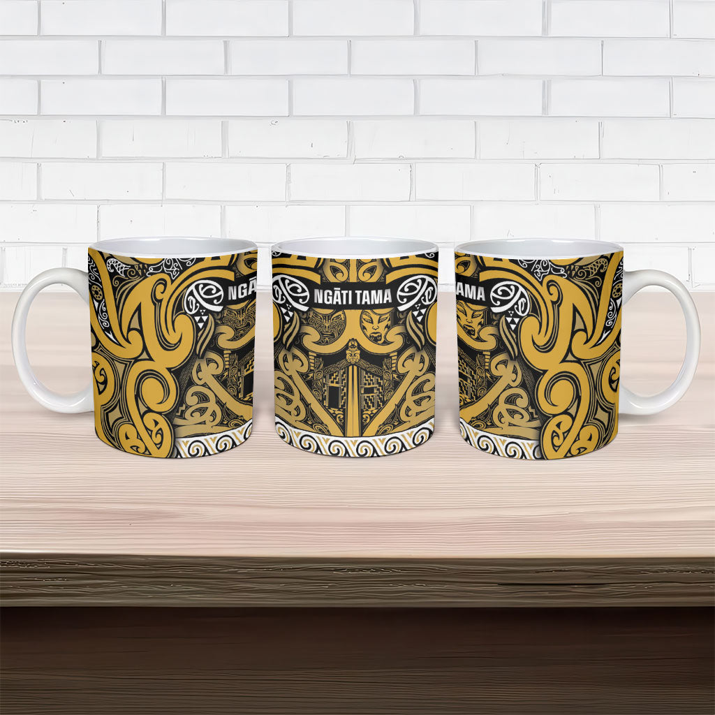 Aotearoa Iwi Ngāti Tama ki Te Waipounamu Trust Ceramic Mug Maori Wharenui House Tribal Pattern LT9 - Polynesian Pride