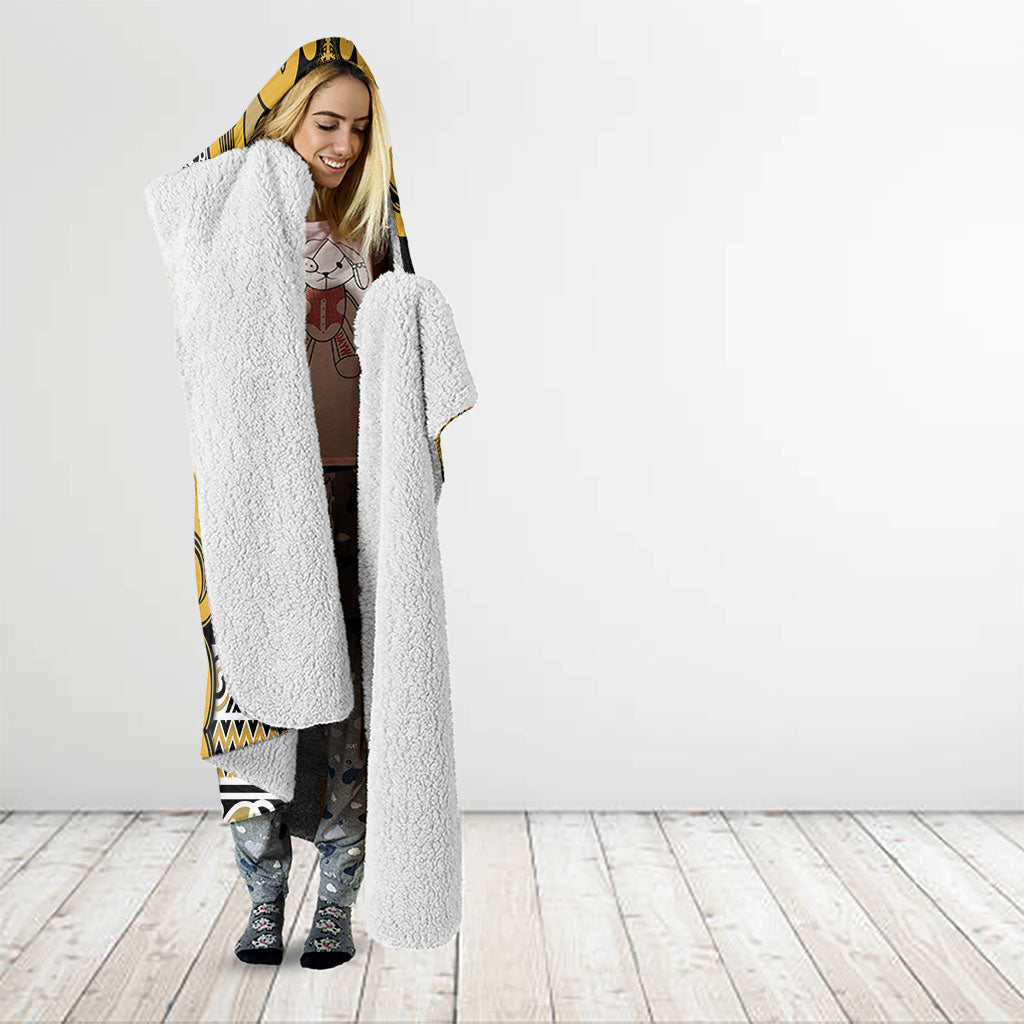 Aotearoa Iwi Ngāti Tama ki Te Waipounamu Trust Hooded Blanket Maori Wharenui House Tribal Pattern LT9 - Polynesian Pride