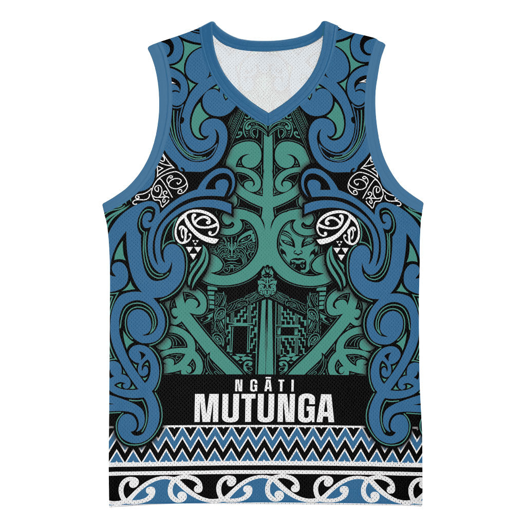 Aotearoa Iwi Ngati Mutunga Basketball Jersey Maori Wharenui House Tribal Pattern LT9 Unisex Ocean Blue - Polynesian Pride