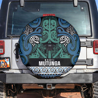 Aotearoa Iwi Ngati Mutunga Spare Tire Cover Maori Wharenui House Tribal Pattern LT9 Ocean Blue - Polynesian Pride