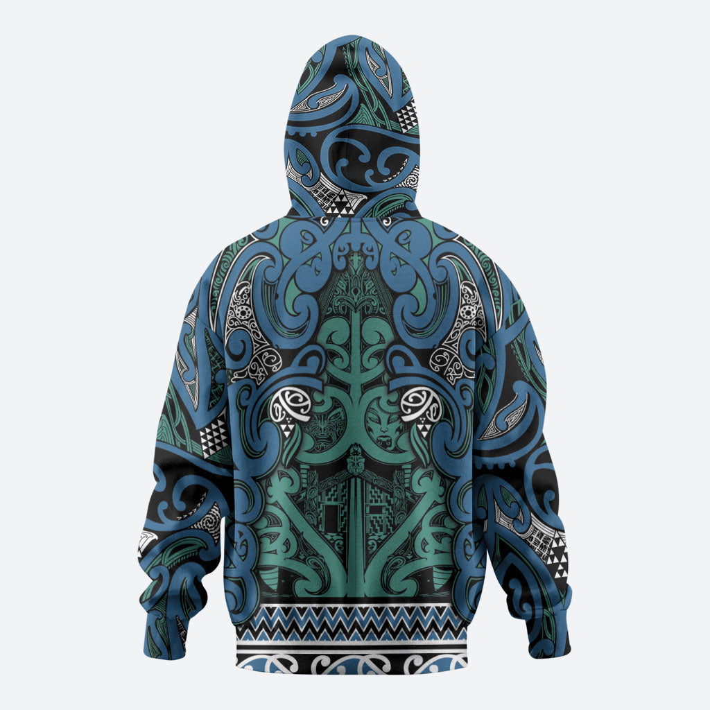 Aotearoa Iwi Ngati Mutunga Zip Hoodie Maori Wharenui House Tribal Pattern LT9 - Polynesian Pride