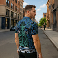 Aotearoa Iwi Ngati Mutunga Zipper Polo Shirt Maori Wharenui House Tribal Pattern LT9 - Polynesian Pride