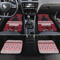 Aotearoa Iwi Te ati Awa Car Mats Maori Wharenui House Tribal Pattern LT9 Set 4pcs Bright Red - Polynesian Pride