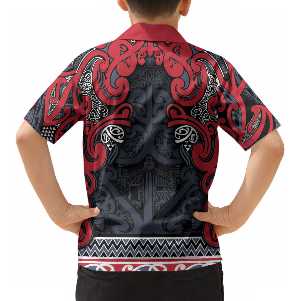 Aotearoa Iwi Te ati Awa Kid Hawaiian Shirt Maori Wharenui House Tribal Pattern LT9 - Polynesian Pride