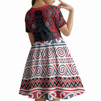 Aotearoa Iwi Te ati Awa Kid Short Sleeve Dress Maori Wharenui House Tribal Pattern LT9 - Polynesian Pride