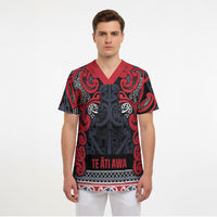 Aotearoa Iwi Te ati Awa Scrub Top Maori Wharenui House Tribal Pattern LT9 - Polynesian Pride