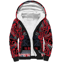 Aotearoa Iwi Te ati Awa Sherpa Hoodie Maori Wharenui House Tribal Pattern LT9 Unisex Bright Red - Polynesian Pride