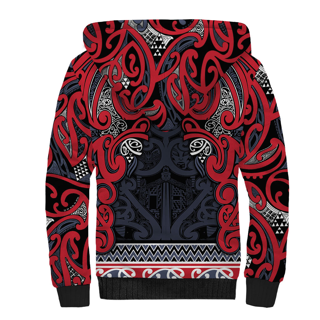 Aotearoa Iwi Te ati Awa Sherpa Hoodie Maori Wharenui House Tribal Pattern LT9 - Polynesian Pride
