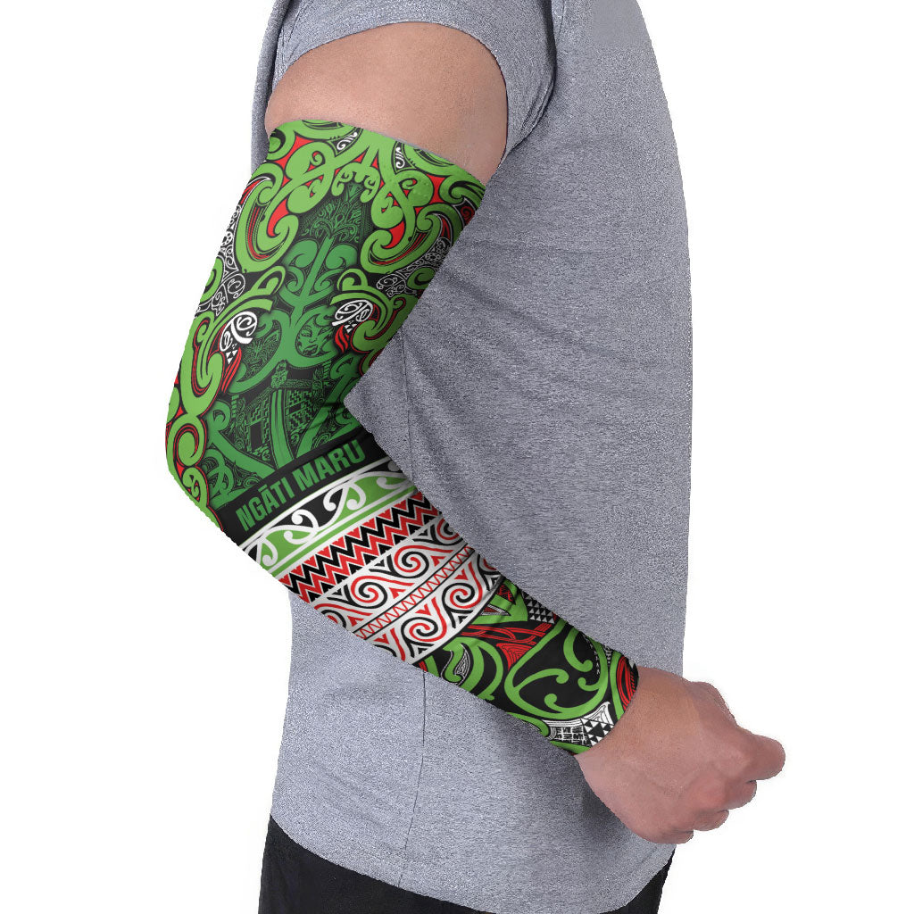 Aotearoa Iwi Ngati Maru Hauraki Arm Sleeves Maori Wharenui House Tribal Pattern LT9 - Polynesian Pride