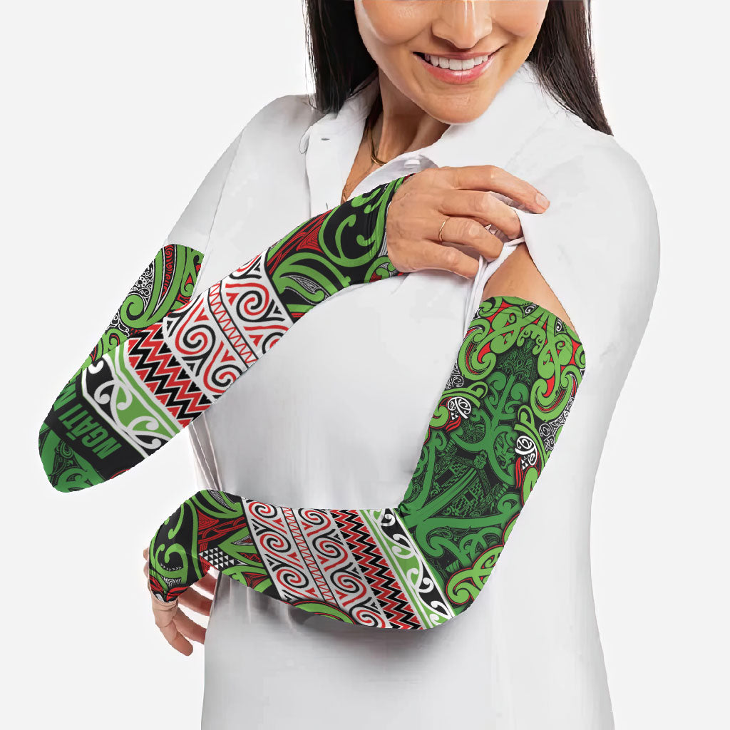 Aotearoa Iwi Ngati Maru Hauraki Arm Sleeves Maori Wharenui House Tribal Pattern LT9 - Polynesian Pride