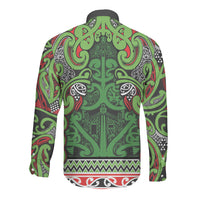 Aotearoa Iwi Ngati Maru Hauraki Long Sleeve Button Shirt Maori Wharenui House Tribal Pattern LT9 - Polynesian Pride