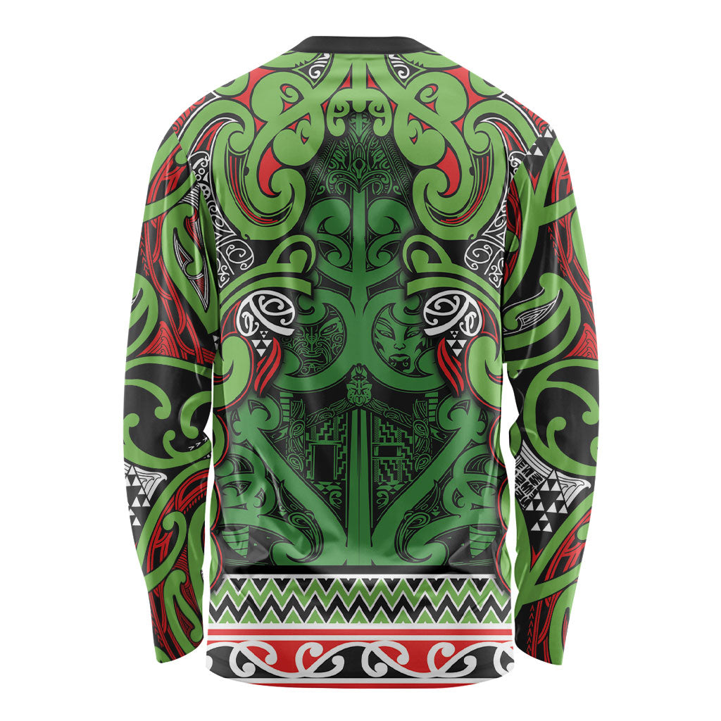 Aotearoa Iwi Ngati Maru Hauraki Long Sleeve Shirt Maori Wharenui House Tribal Pattern LT9 - Polynesian Pride