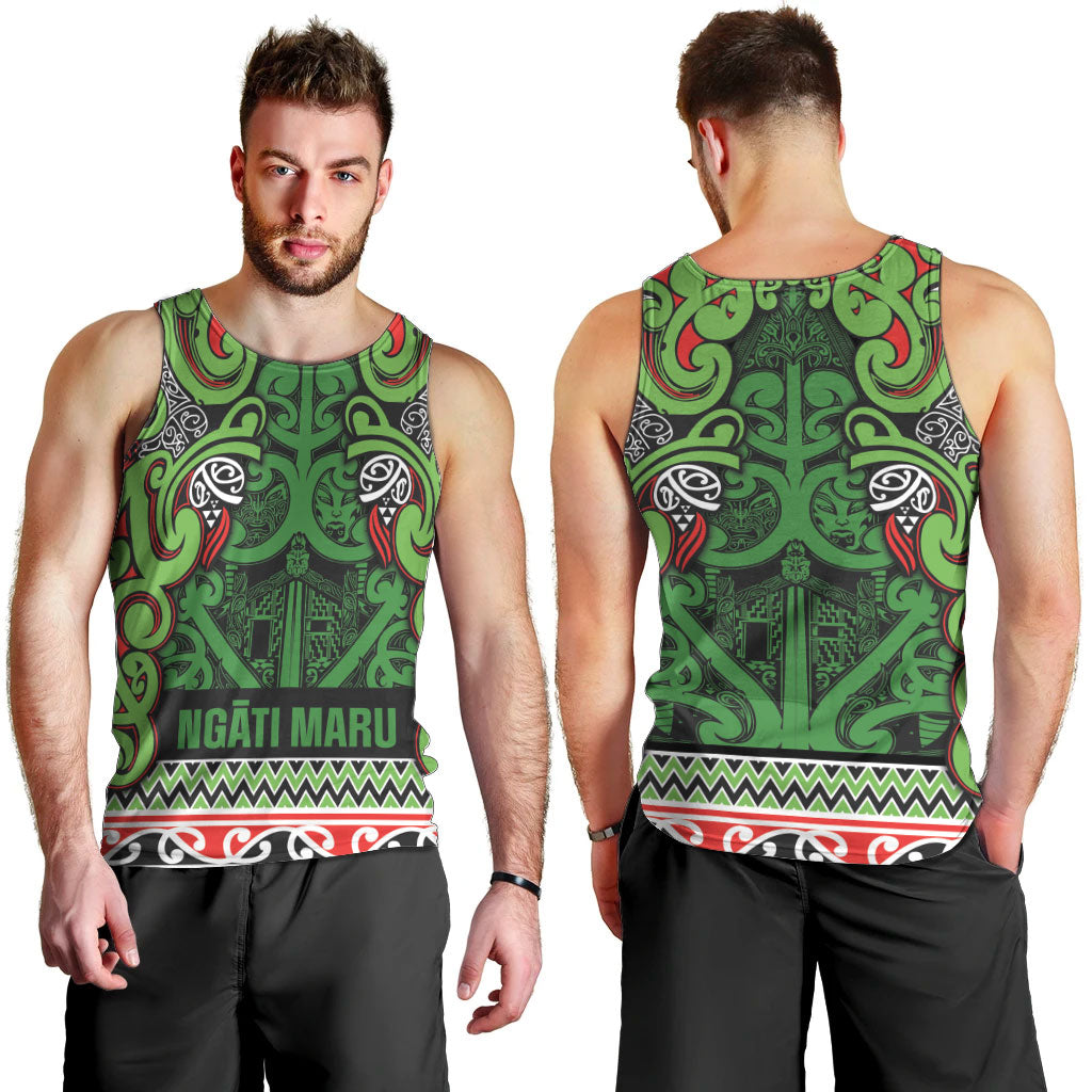 Aotearoa Iwi Ngati Maru Hauraki Men Tank Top Maori Wharenui House Tribal Pattern LT9 - Polynesian Pride