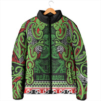 Aotearoa Iwi Ngati Maru Hauraki Padded Jacket Maori Wharenui House Tribal Pattern LT9 - Polynesian Pride