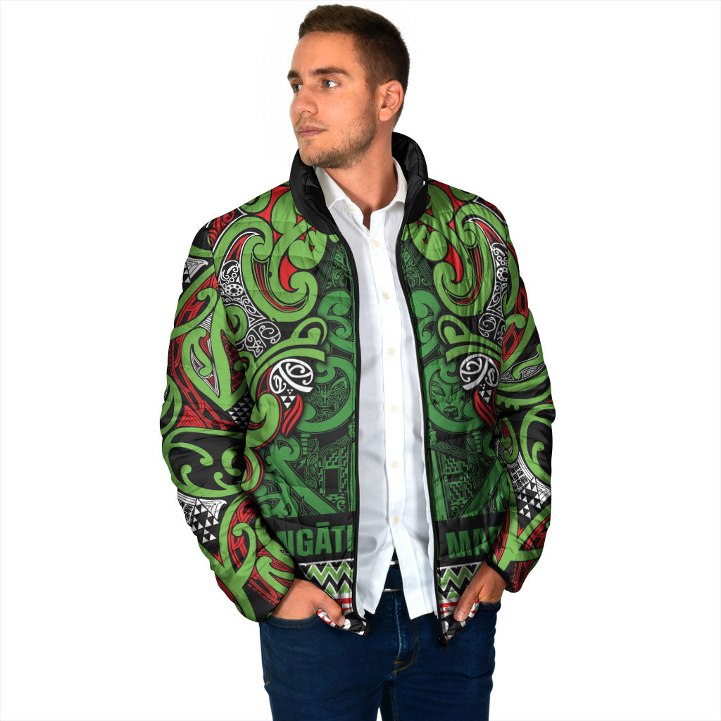 Aotearoa Iwi Ngati Maru Hauraki Padded Jacket Maori Wharenui House Tribal Pattern LT9 - Polynesian Pride