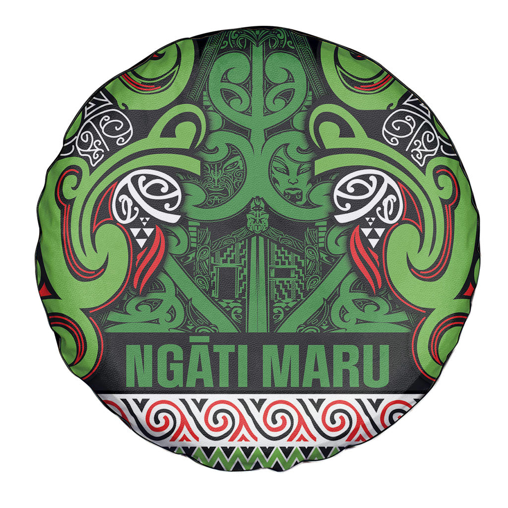 Aotearoa Iwi Ngati Maru Hauraki Spare Tire Cover Maori Wharenui House Tribal Pattern LT9 - Polynesian Pride
