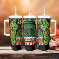 Aotearoa Iwi Ngati Maru Hauraki Tumbler With Handle Maori Wharenui House Tribal Pattern LT9 - Polynesian Pride