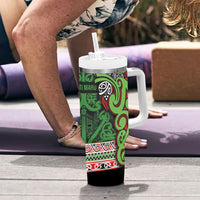 Aotearoa Iwi Ngati Maru Hauraki Tumbler With Handle Maori Wharenui House Tribal Pattern LT9 - Polynesian Pride