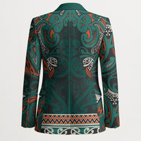 Aotearoa Iwi Ngāti Maru Taranaki Blazer Maori Wharenui House Tribal Pattern LT9 - Polynesian Pride