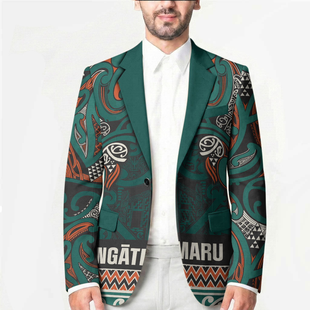 Aotearoa Iwi Ngāti Maru Taranaki Blazer Maori Wharenui House Tribal Pattern LT9 - Polynesian Pride