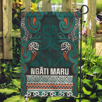 Aotearoa Iwi Ngāti Maru Taranaki Garden Flag Maori Wharenui House Tribal Pattern LT9 Garden Flag Deep Teal - Polynesian Pride