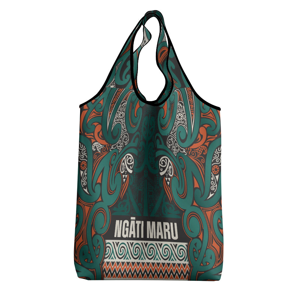 Aotearoa Iwi Ngāti Maru Taranaki Grocery Bag Maori Wharenui House Tribal Pattern LT9 - Polynesian Pride