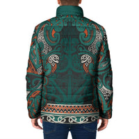 Aotearoa Iwi Ngāti Maru Taranaki Padded Jacket Maori Wharenui House Tribal Pattern LT9 - Polynesian Pride