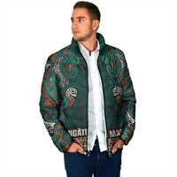 Aotearoa Iwi Ngāti Maru Taranaki Padded Jacket Maori Wharenui House Tribal Pattern LT9 - Polynesian Pride