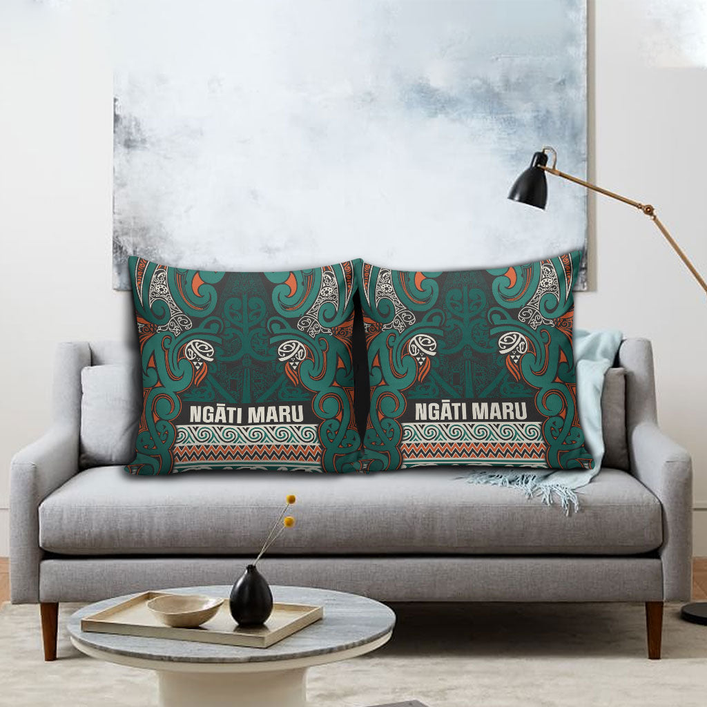 Aotearoa Iwi Ngāti Maru Taranaki Pillow Cover Maori Wharenui House Tribal Pattern LT9 - Polynesian Pride