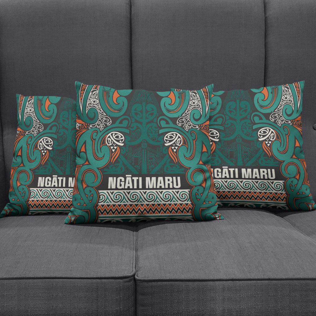 Aotearoa Iwi Ngāti Maru Taranaki Pillow Cover Maori Wharenui House Tribal Pattern LT9 - Polynesian Pride