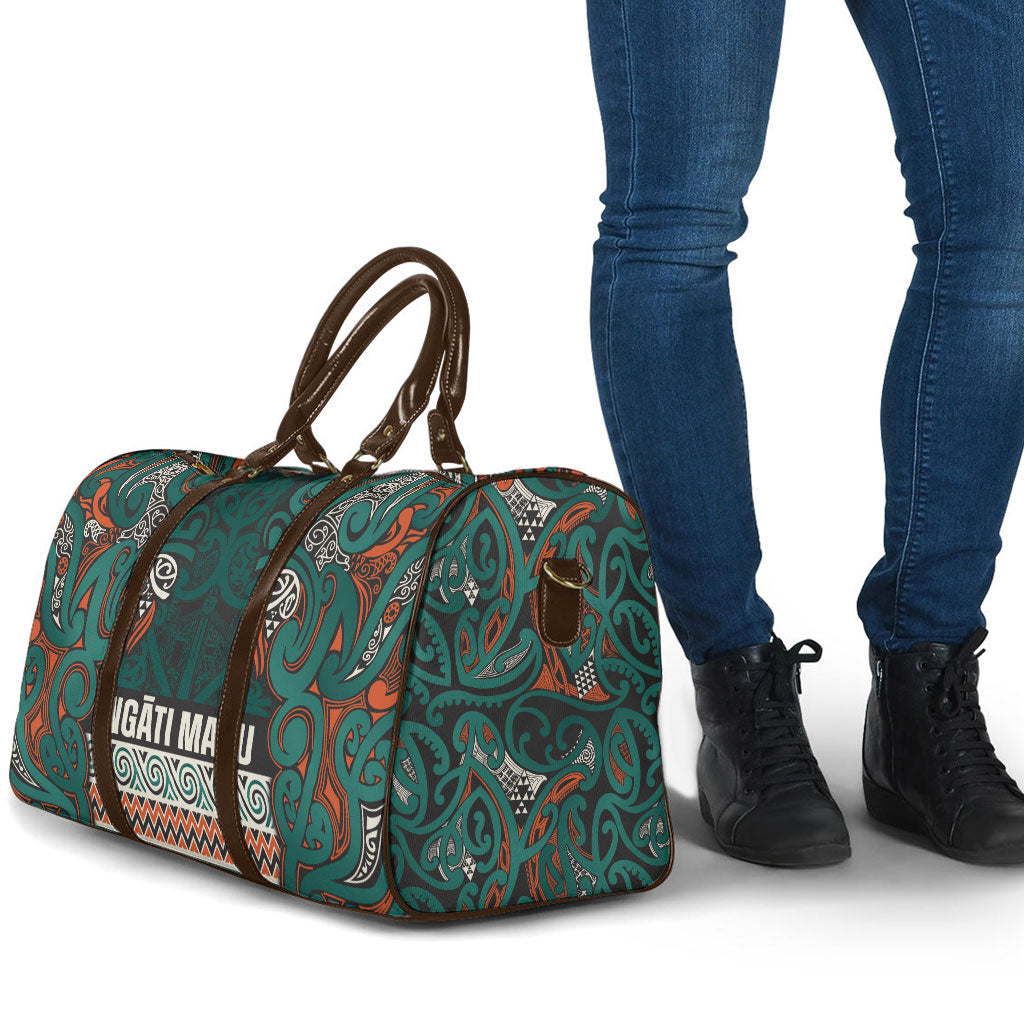 Aotearoa Iwi Ngāti Maru Taranaki Travel Bag Maori Wharenui House Tribal Pattern LT9 - Polynesian Pride