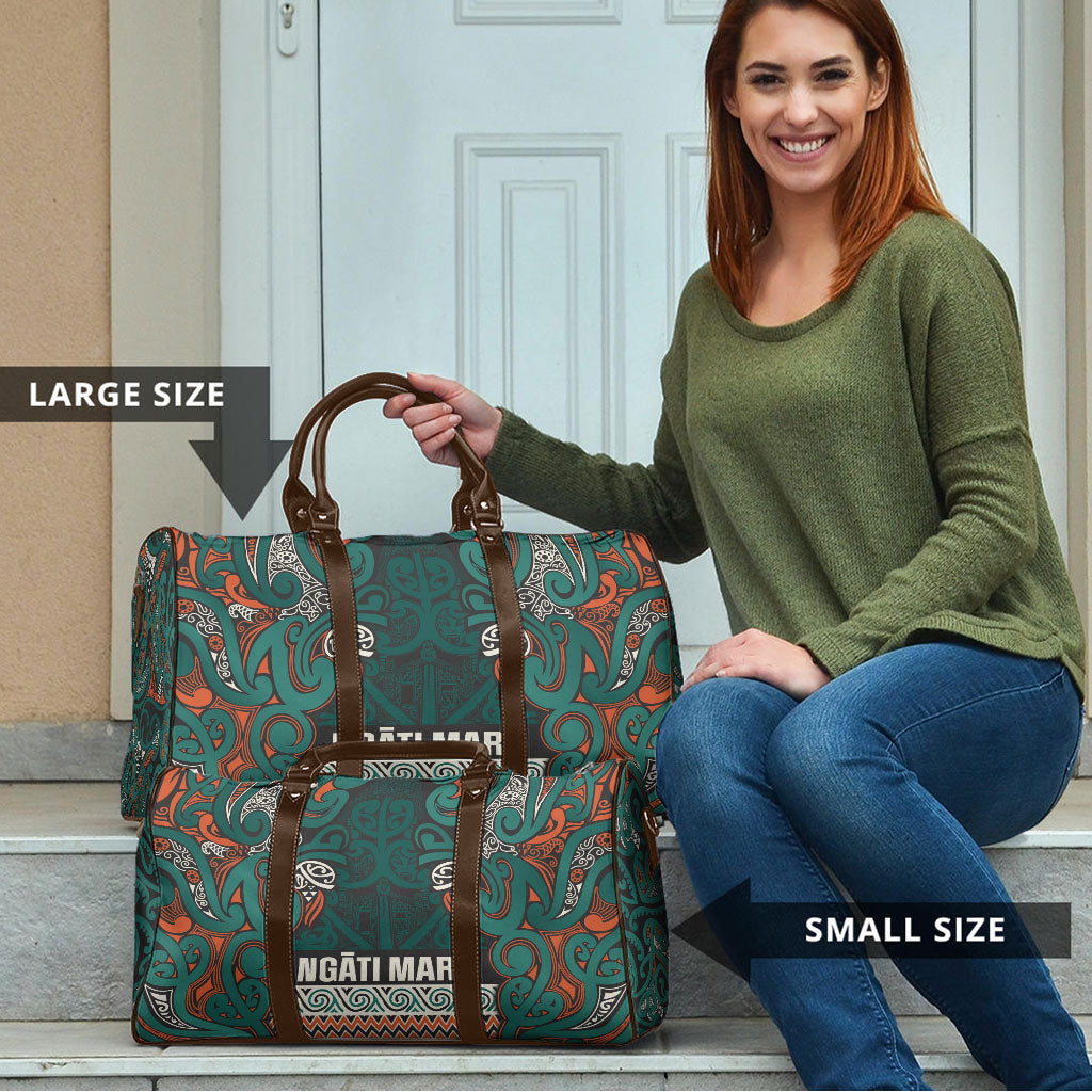 Aotearoa Iwi Ngāti Maru Taranaki Travel Bag Maori Wharenui House Tribal Pattern LT9 - Polynesian Pride