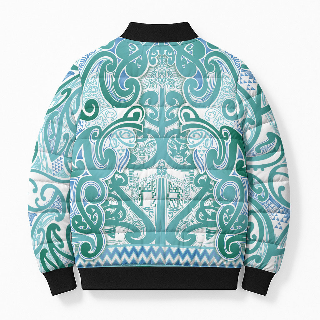 Aotearoa Iwi Ngati Paoa Bomber Puffer Jacket Maori Wharenui House Tribal Pattern LT9 - Polynesian Pride