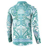 Aotearoa Iwi Ngati Paoa Button Sweatshirt Maori Wharenui House Tribal Pattern LT9 - Polynesian Pride