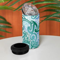 Aotearoa Iwi Ngati Paoa 4 in 1 Can Cooler Tumbler Maori Wharenui House Tribal Pattern LT9 - Polynesian Pride