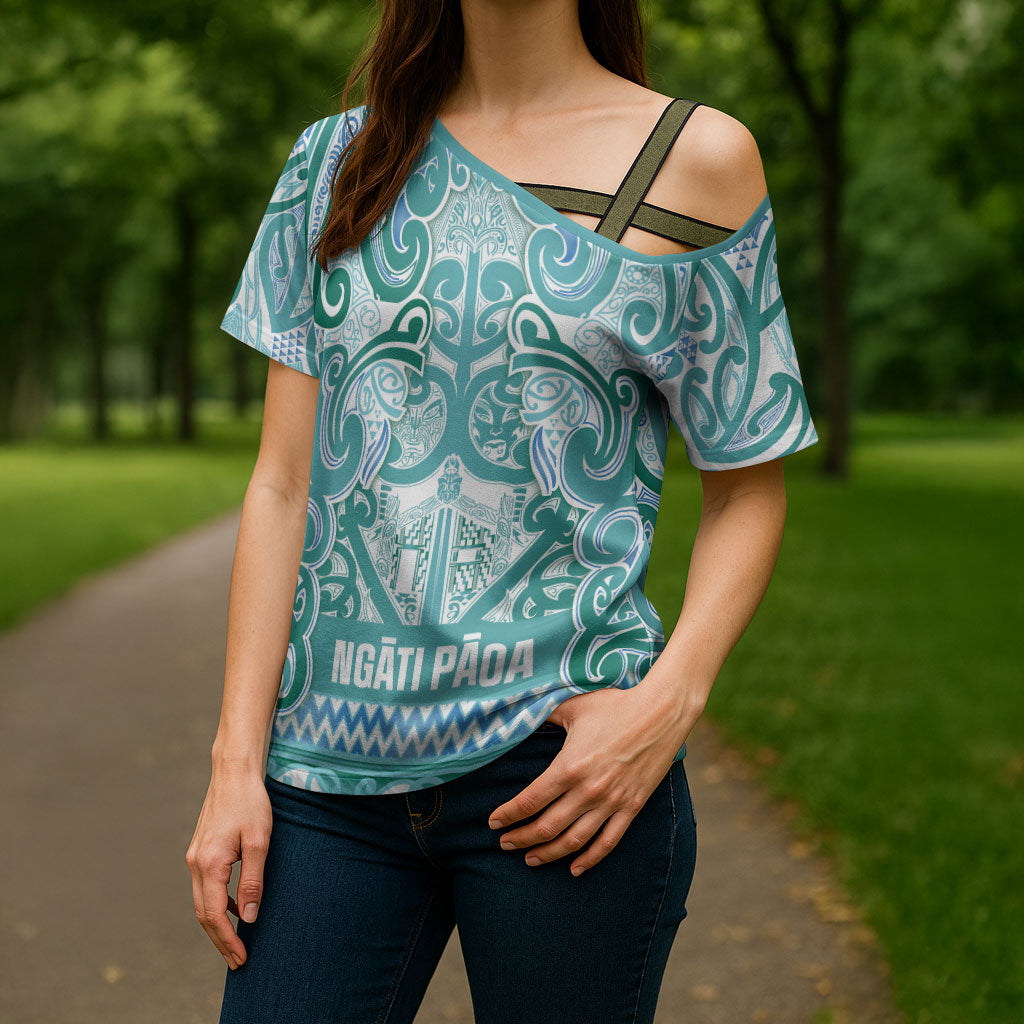 Aotearoa Iwi Ngati Paoa Cross Shoulder Shirt Maori Wharenui House Tribal Pattern LT9 - Polynesian Pride