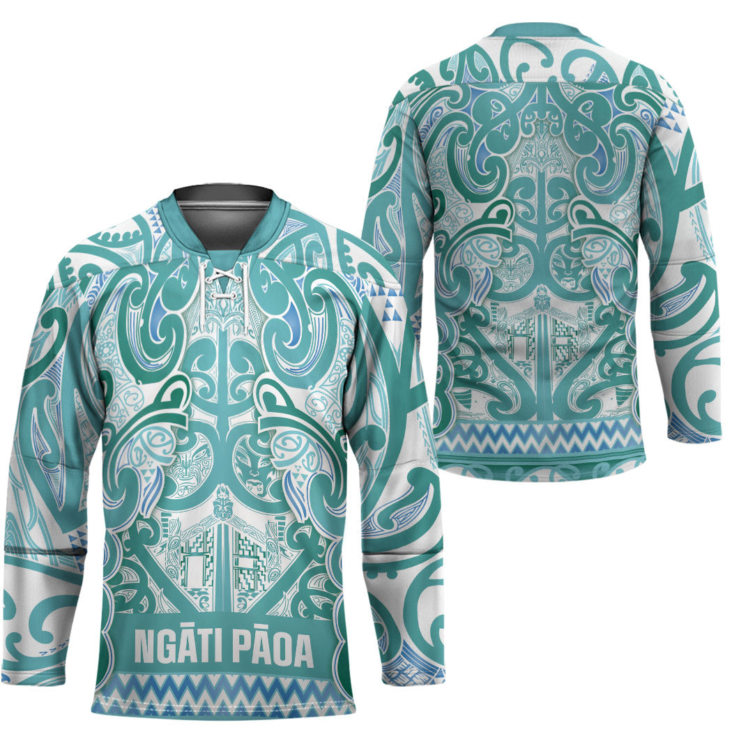 Aotearoa Iwi Ngati Paoa Hockey Jersey Maori Wharenui House Tribal Pattern LT9 - Polynesian Pride